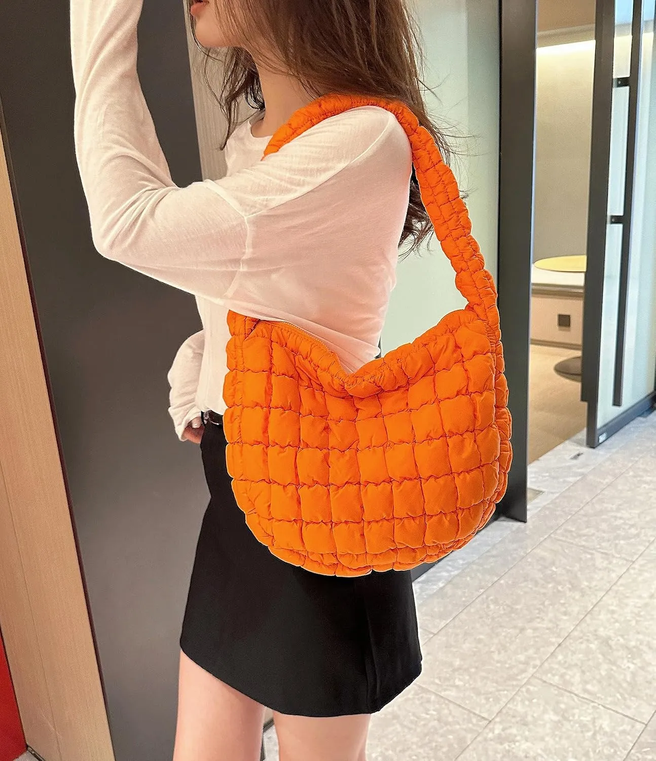 Quilted Tote Bag for Women Puffer Bag Lightweight Padding Shoulder Purse Hobo Bags Satchel Handbag Cloud Bags with Zip 2025