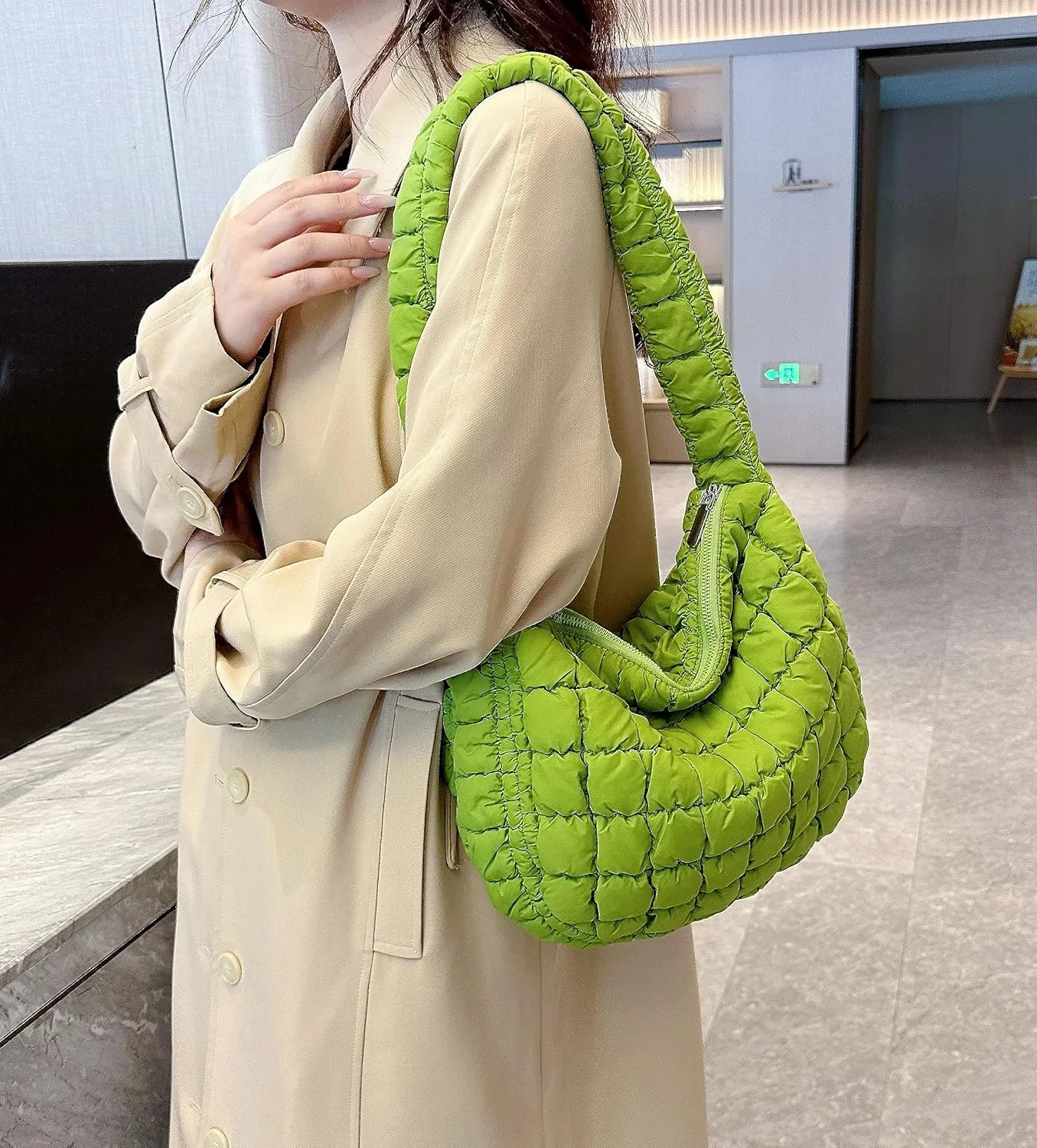 Quilted Tote Bag for Women Puffer Bag Lightweight Padding Shoulder Purse Hobo Bags Satchel Handbag Cloud Bags with Zip 2025