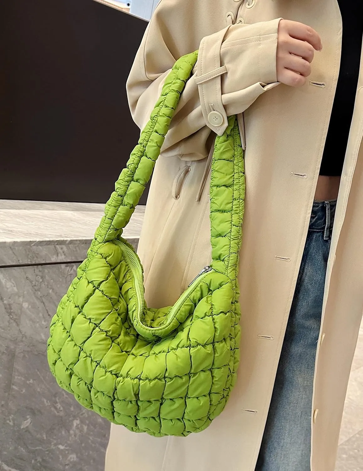 Quilted Tote Bag for Women Puffer Bag Lightweight Padding Shoulder Purse Hobo Bags Satchel Handbag Cloud Bags with Zip 2025
