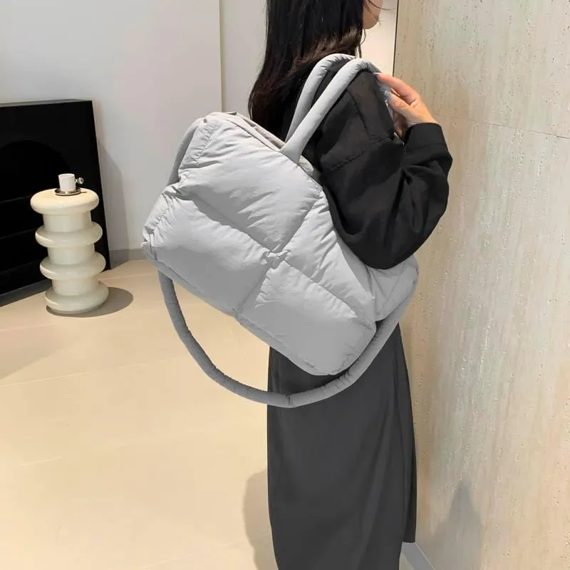 Quilted Tote Bag For Women, Puffy Purse Crossbody Puffer Bags For Women, Movement Quilted Carryall For Cute Fashion Girl