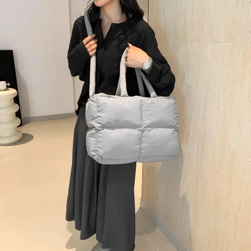 Quilted Tote Bag For Women, Puffy Purse Crossbody Puffer Bags For Women, Movement Quilted Carryall For Cute Fashion Girl