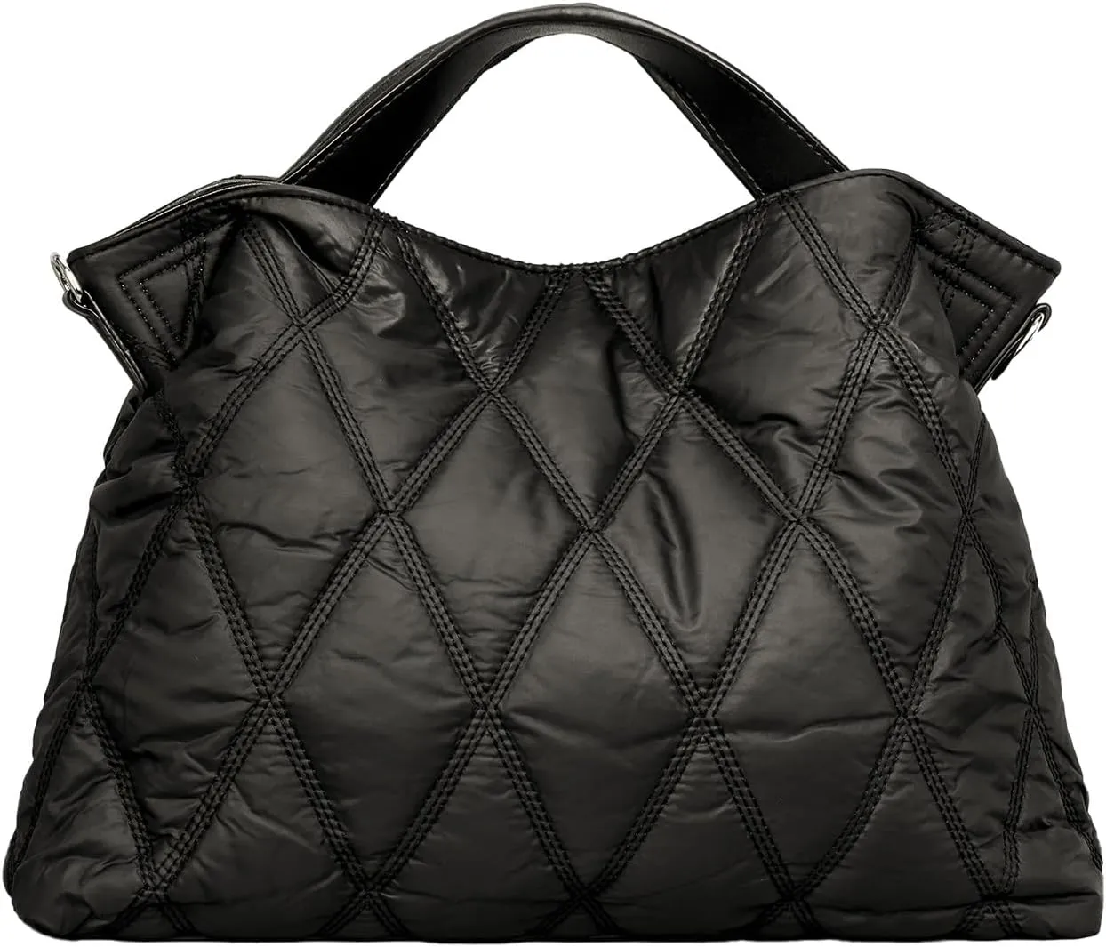Quilted Tote Bag for Women, Soft Puffer Bag Lightweight Trendy Crossbody Bags Purse with Long Shoulder Strap