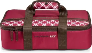 Rachael Ray Lasagna Lugger, Thermal Insulated Casserole Carrier for Hot or Cold Food, Lugger Tote for Pockluck, Parties, Picnic, and Cookouts, Fits 9" x 13" Baking Dish, Burgundy