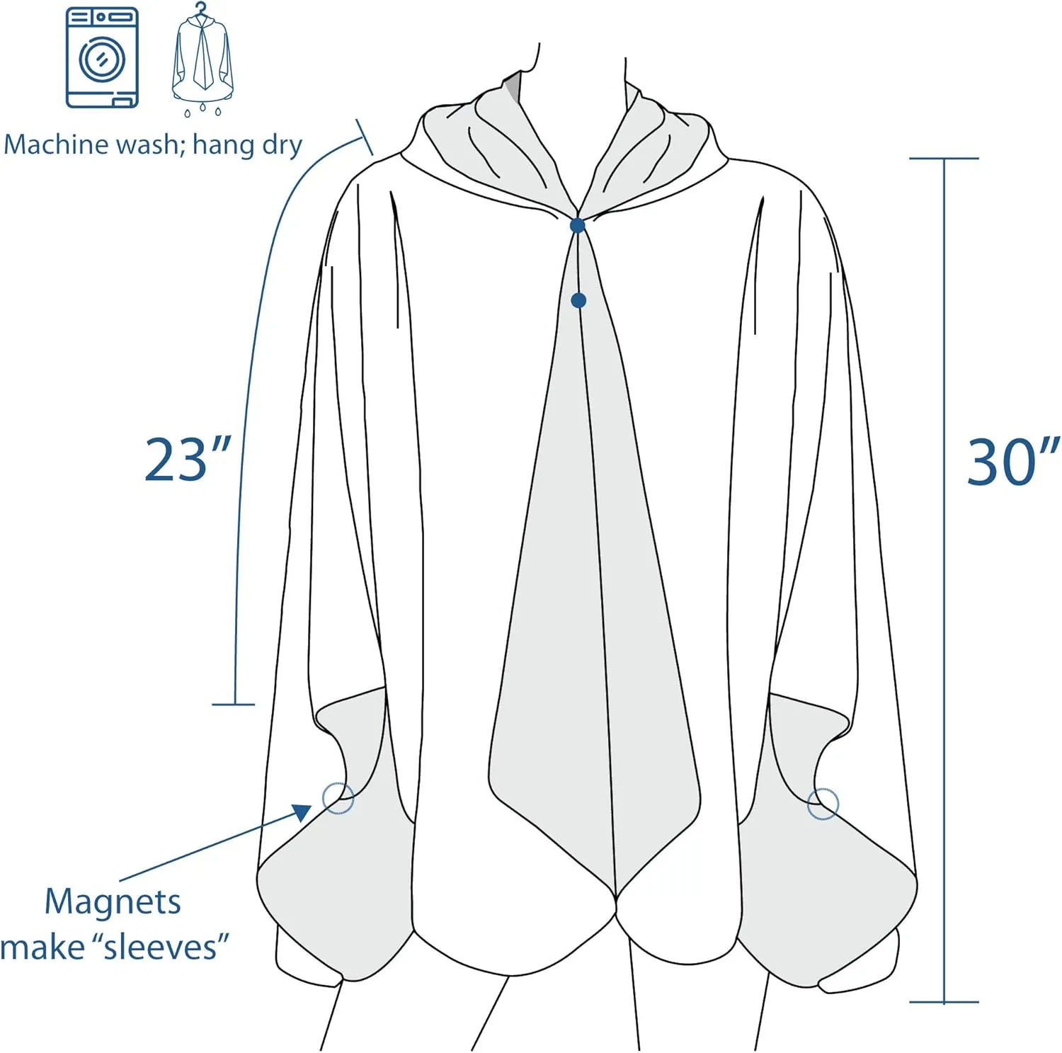 RainCaper Womens Rain Cape Poncho Coat Waterproof with Hood Reversible Fine Art