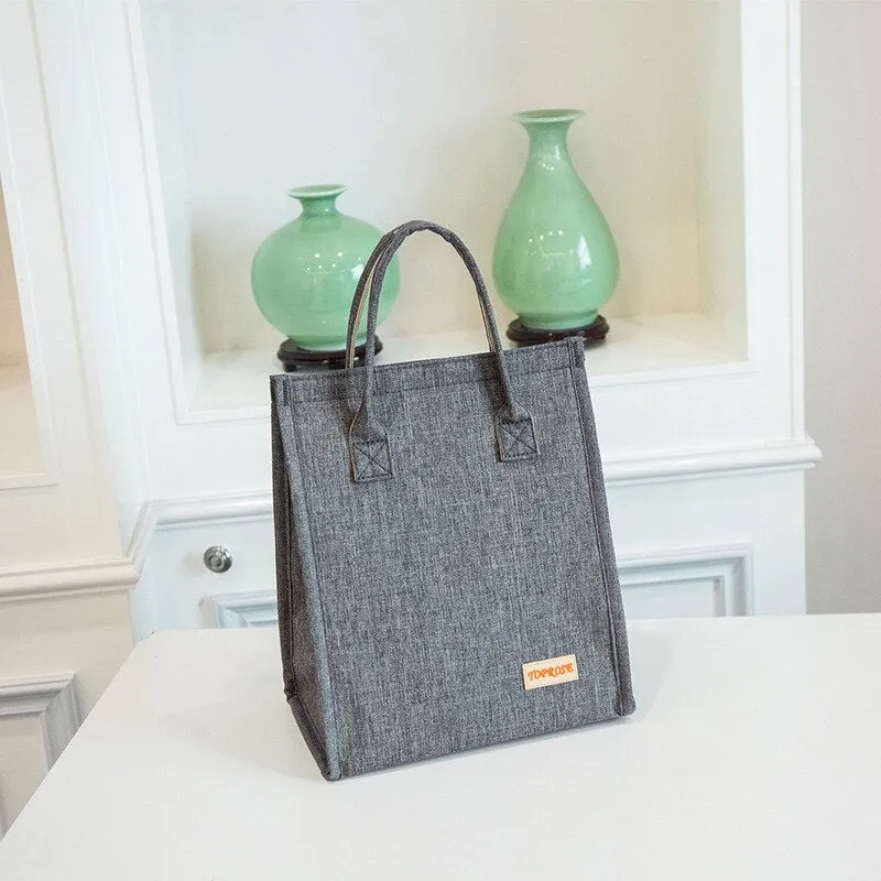 Realaiot Waterproof Oxford Cloth Lunch Bags Kids School Bento Thermal Pouchs Camping Picnic Fruit Snack Drink Handbag Office Food Tote