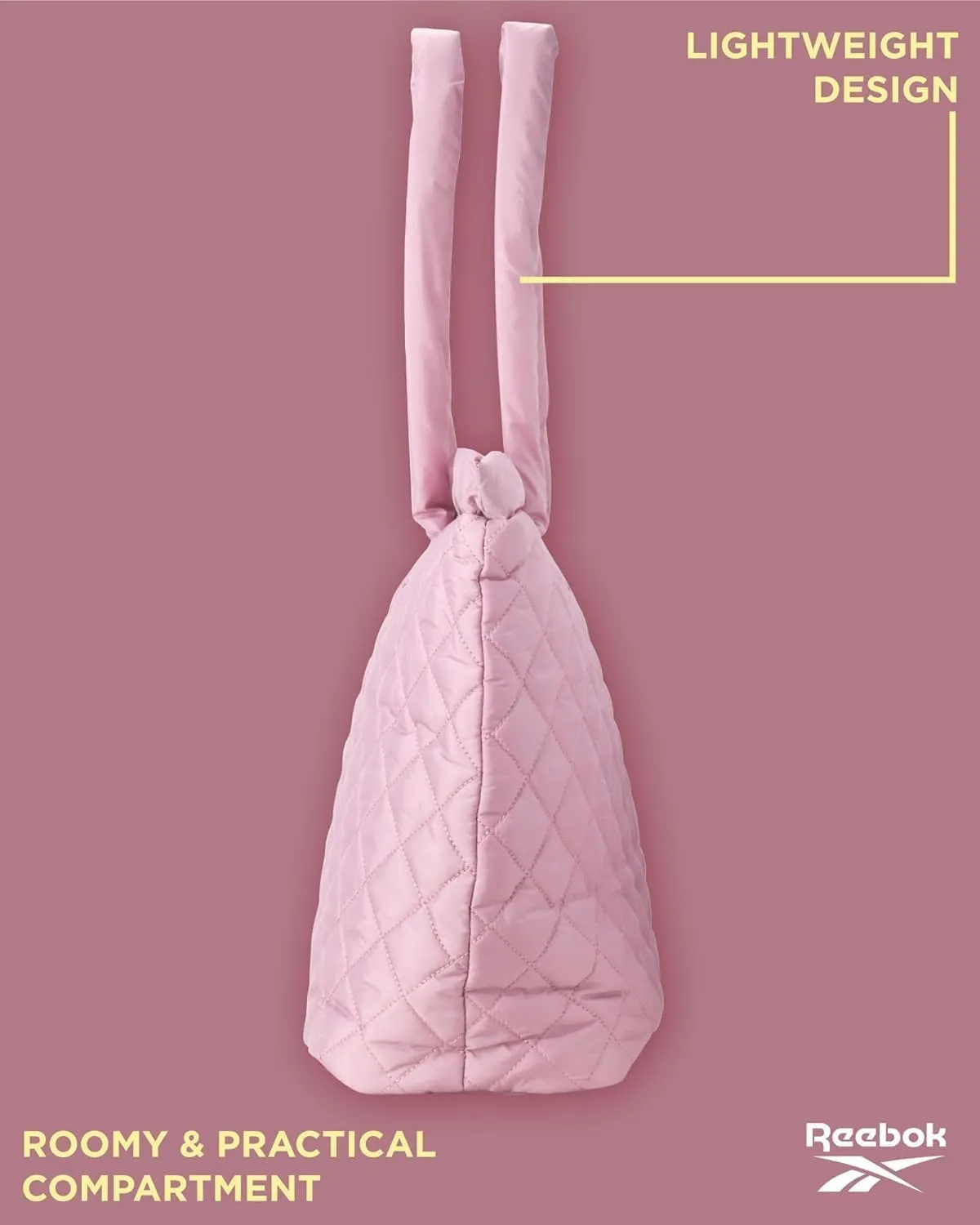 Reebok Women's Puffer Tote Bag - Lightweight Quilted Carry-All Tote Bag for Women - Casual Womens Puffy Shoulder Bags