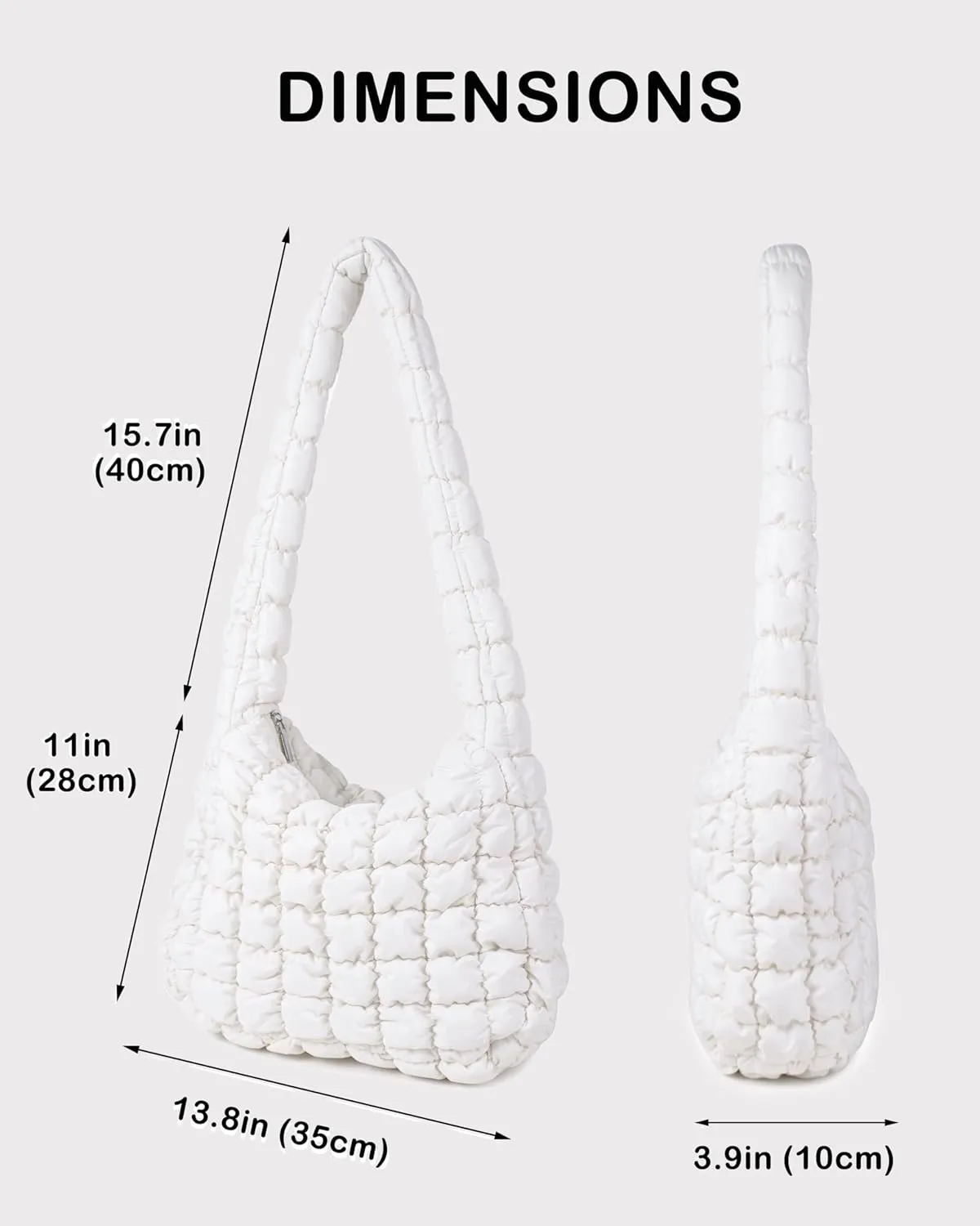 Rejolly Puffer Quilted Shoulder Bag for Women Puffy Bubble Tote Bag Lightweight Nylon Handbag Padded Soft Purse