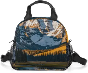 Rocky Mountain Range Lunch Bag Insulated Lunch Box for Women Reusable Lunch Tote Bag Leakproof Cooler Tote Bag Large Capacity Lunch Container for Work Office Picnic Travel