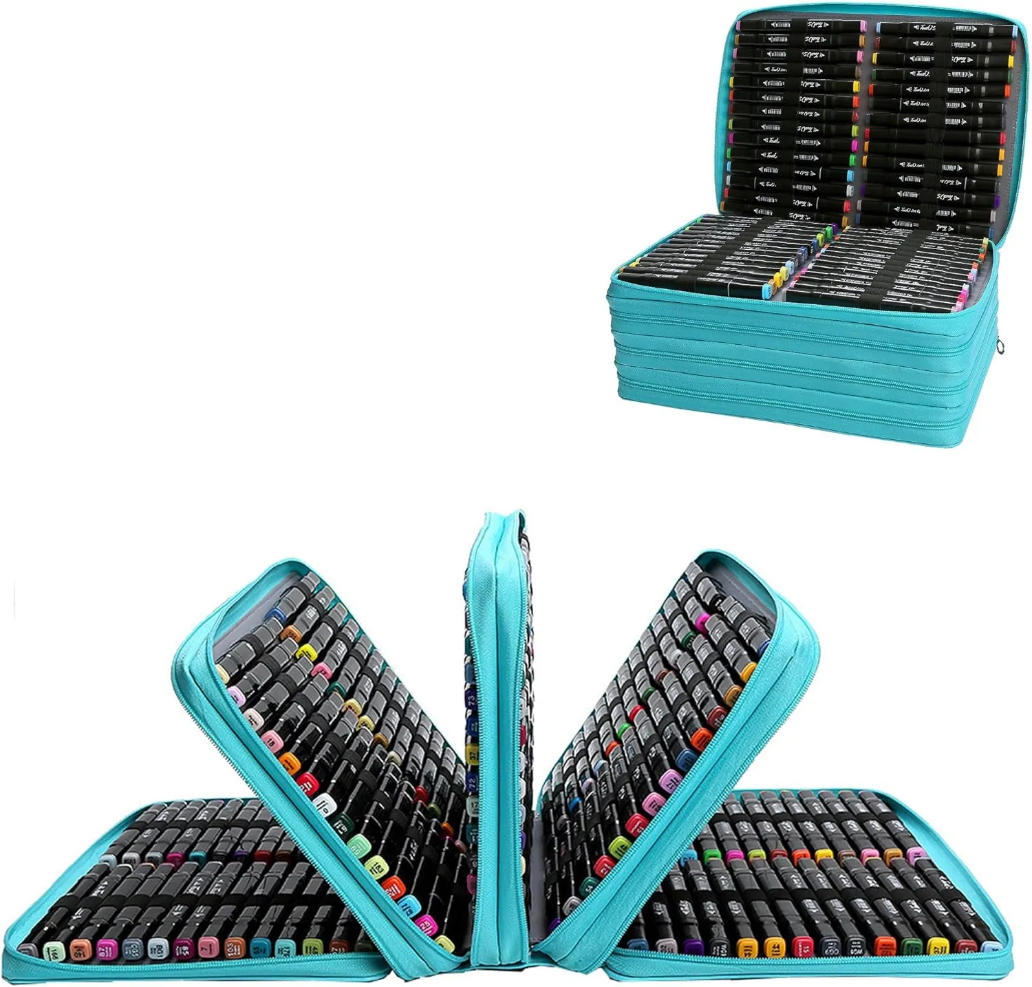 Rose Red Marker Case, 224 Slots Alcohol Marker Case Markers Carrying Bag Holder for Art Sketch Marker, Permanent Paint Marker, Dry Erase Marker Pen, Color Highlighte Art Supplies