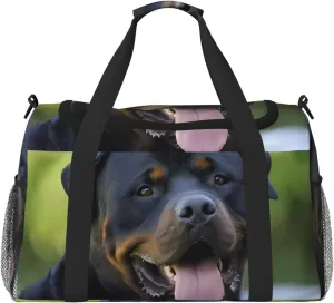 rottweiler wallpaper Hand Travel Bag - Large Insulated Eco Bag, Perfect for Camping, Grocery, Sports, Gym & Outdoor Adventures