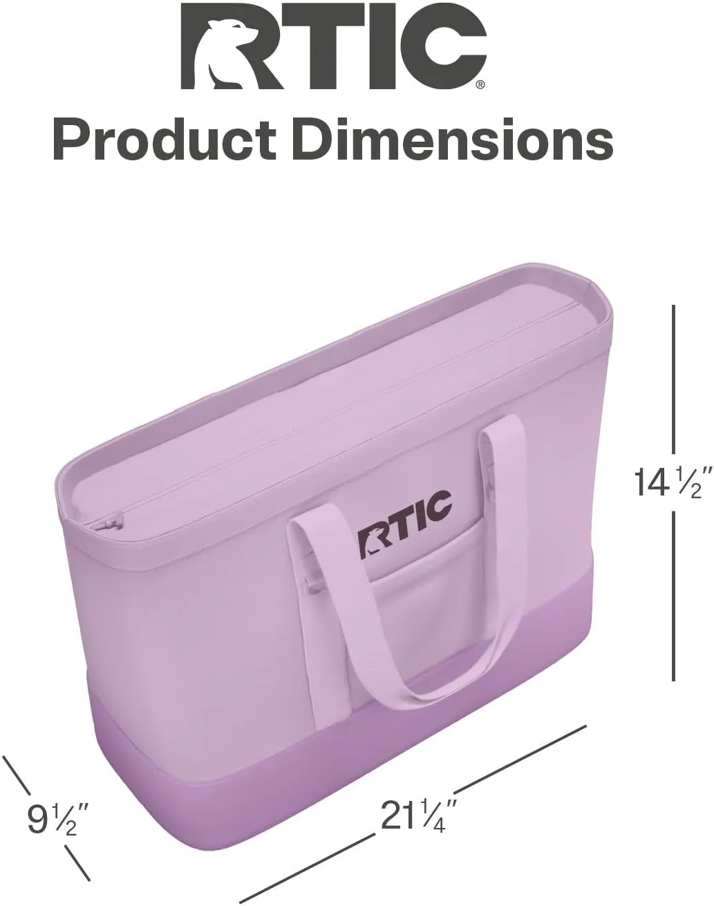 RTIC Everyday Insulated Tote Bag, Large Reusable Thermal Cooler with Zippered Top for Beach, Grocery, Shopping, 35 L Capacity