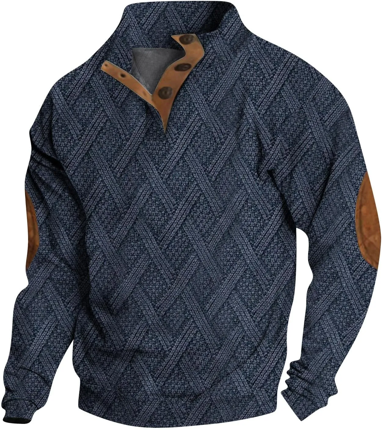 RTTUIOP Men's Henley Pullover V Neck Sweatshirts Long Sleeve Shirts Fashion Casual Loose Fit Button Up Pullovers Sweaters