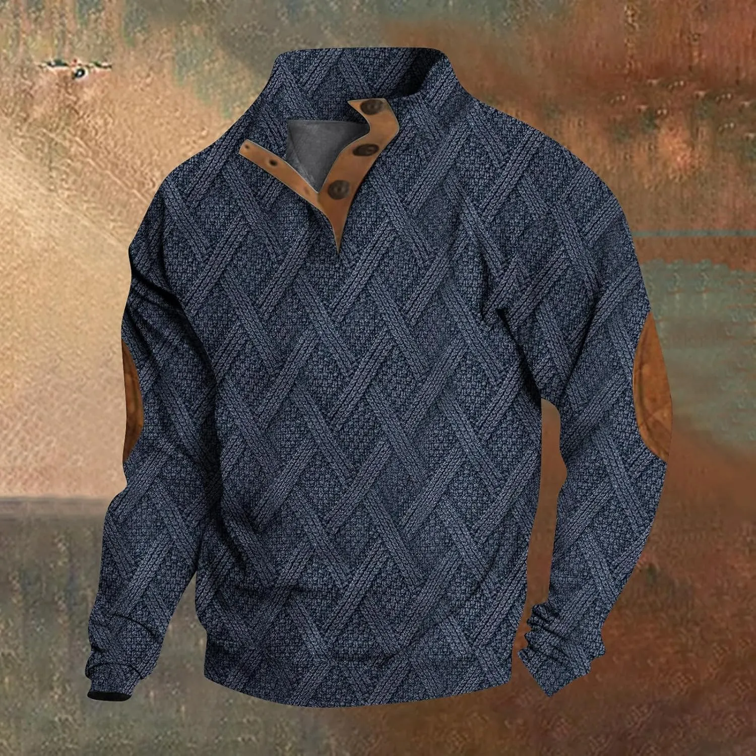 RTTUIOP Men's Henley Pullover V Neck Sweatshirts Long Sleeve Shirts Fashion Casual Loose Fit Button Up Pullovers Sweaters
