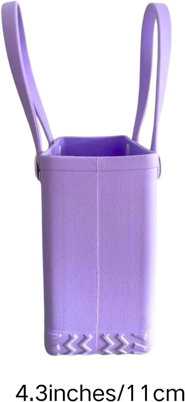 Rubber Tote Bag, Bitty Beach Tote, Double Shoulder Strap, Lightweight Carryall for Beach, Travel, Gym, Pool, Camping