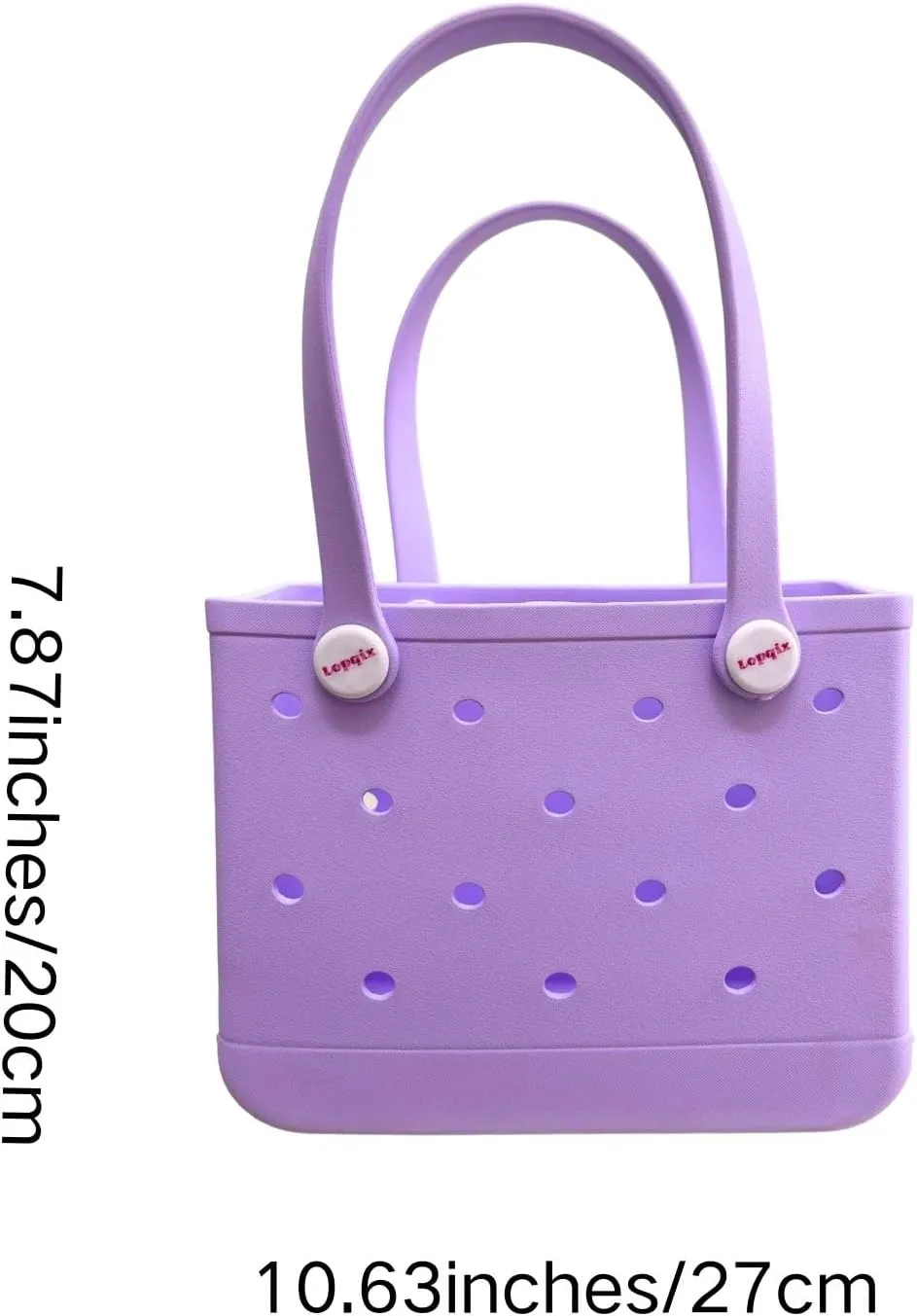 Rubber Tote Bag, Bitty Beach Tote, Double Shoulder Strap, Lightweight Carryall for Beach, Travel, Gym, Pool, Camping