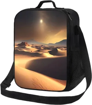 Sahara Desert Lunch Bag for Women Men Reusable Lunch Box for Office Picnic Insulated Lunch Container Leakproof Lunch Tote Bags Portable Lunch Cooler Bag Travel Lunchbox