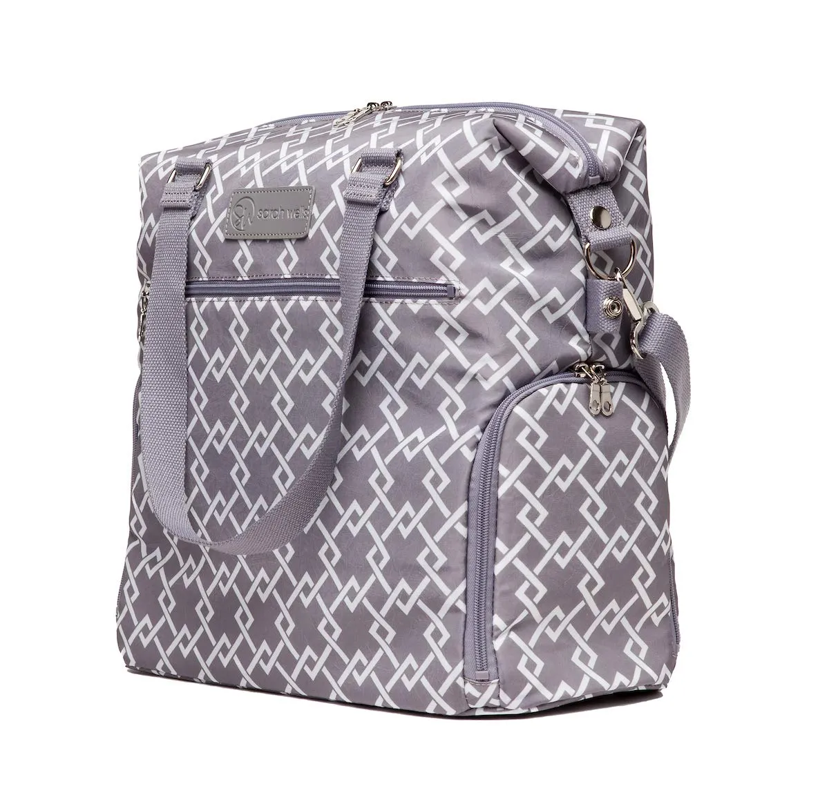 Sarah Wells Lizzy Breast Pump Bag - Compatible with Spectra, Medela, and More - Insulated Cooler Pocket (Grey)