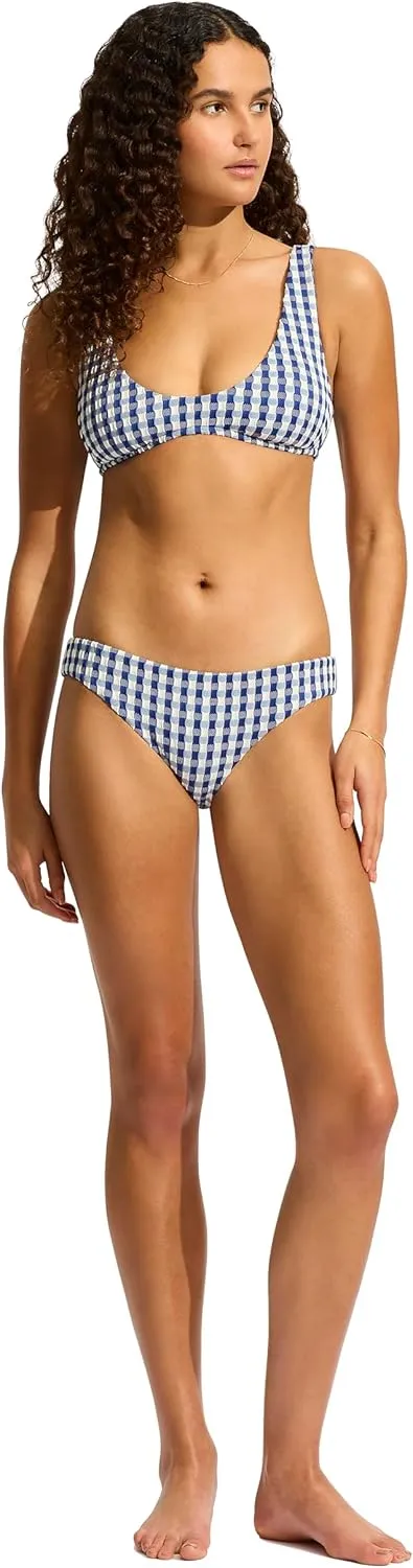 Seafolly Women's Over The Shoulder Tie Back Scoop Front Bikini Top Swimsuit