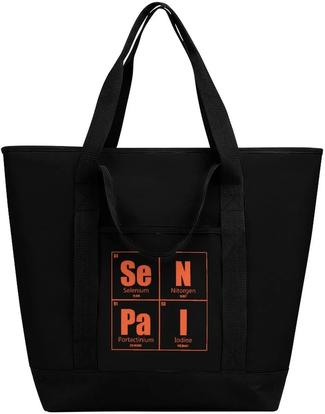 Senpai Periodic Table Portable Insulated Lunch Tote Bag Large Capacity Handbag for Office Work Picnic for Women Men