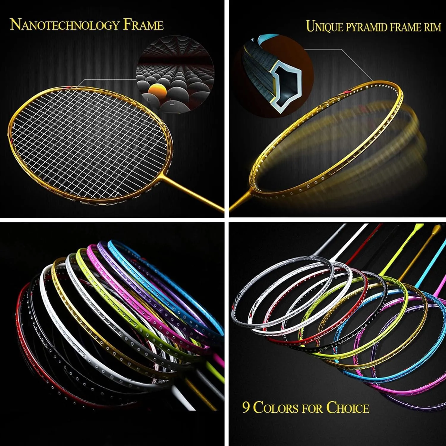 Senston N80 Badminton Racket Carbon-Fiber Badminton Racquet, Single Professional Badminton Racket 5U