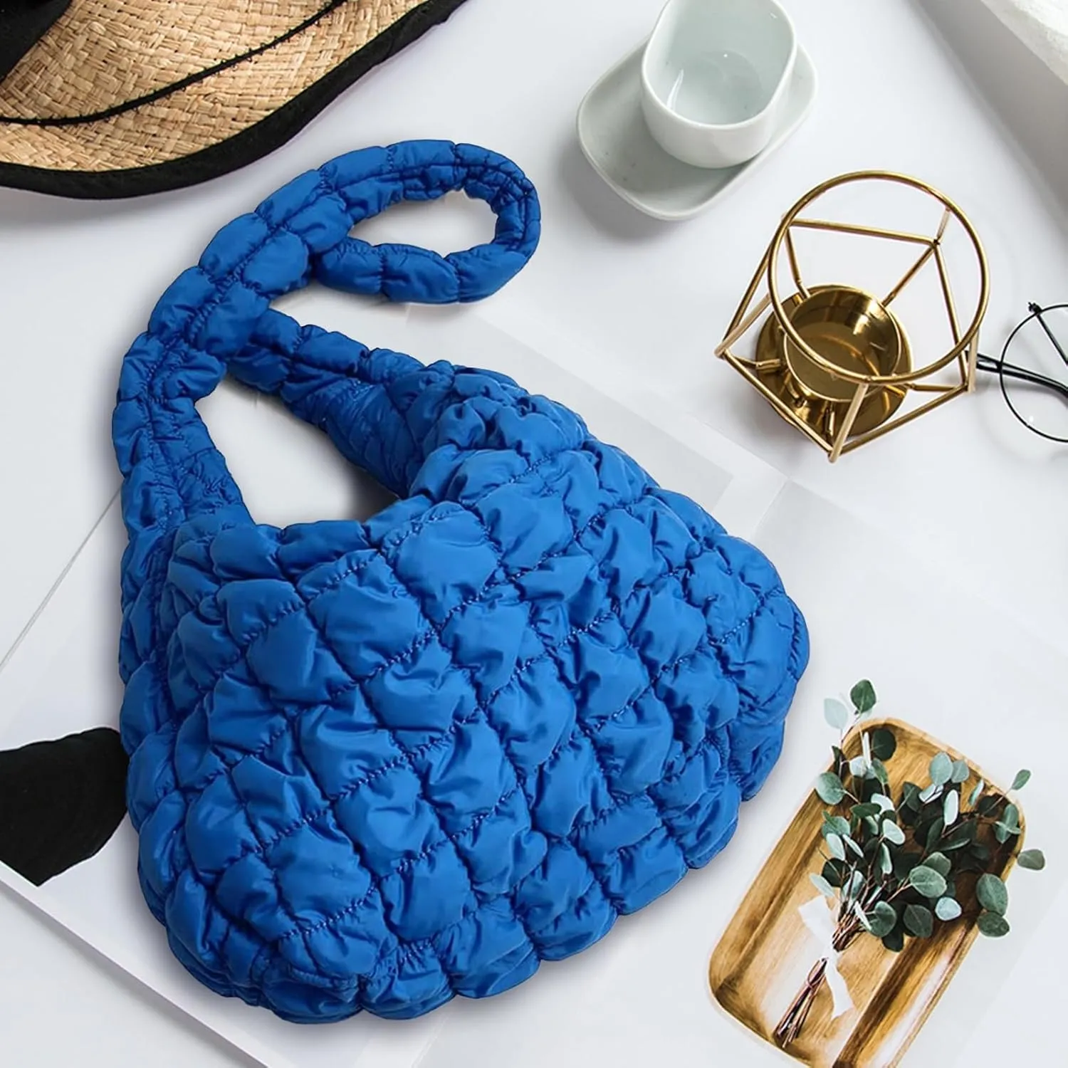 seOSTO Puffer Bag for Women Puffer Tote Bag Quilted Tote Bag