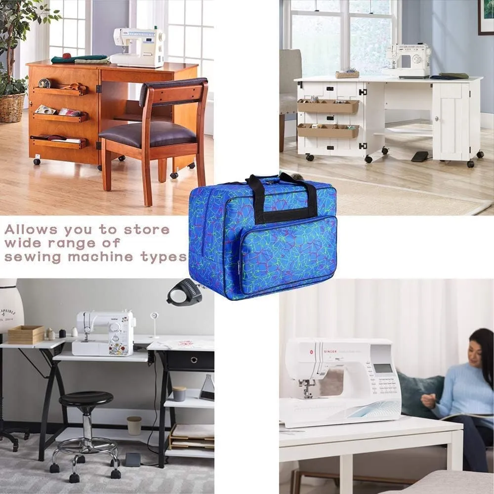 Sewing Machine Carrying Case Tote Bag, Nylon Carry Bag, Padded Storage Cover Carrying Case with Pockets and Handles, Suitable for Most Standard Singer, Brother, Janome