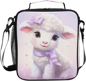 Sheep Cute Lunch Box Bag Large for Boys Girls Kid Insulated Lunch Bags Food Container Reusable Lunchbox Lunchbag with Adjustable Shoulder Strap for Women Men Office Picnic School