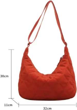 Shoulder Bag Women Quilted Puffer Dumpling Bag Lightweight Handbag Soft Cloud Purse for Daily Travel Work Commute