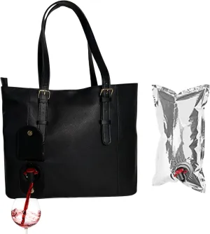 Sip and Shimmer Women's Tote Bag with Wine Dispenser - Insulated 1.5L Bag & Refill Bags