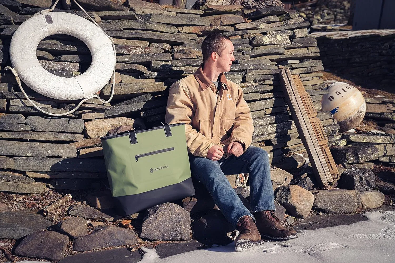 Skog Å Kust ToteSak Waterproof Tote Beach Bag with Airtight Zipper