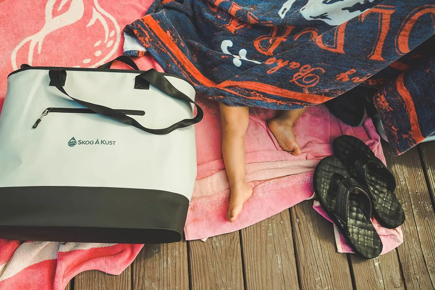 Skog Å Kust ToteSak Waterproof Tote Beach Bag with Airtight Zipper