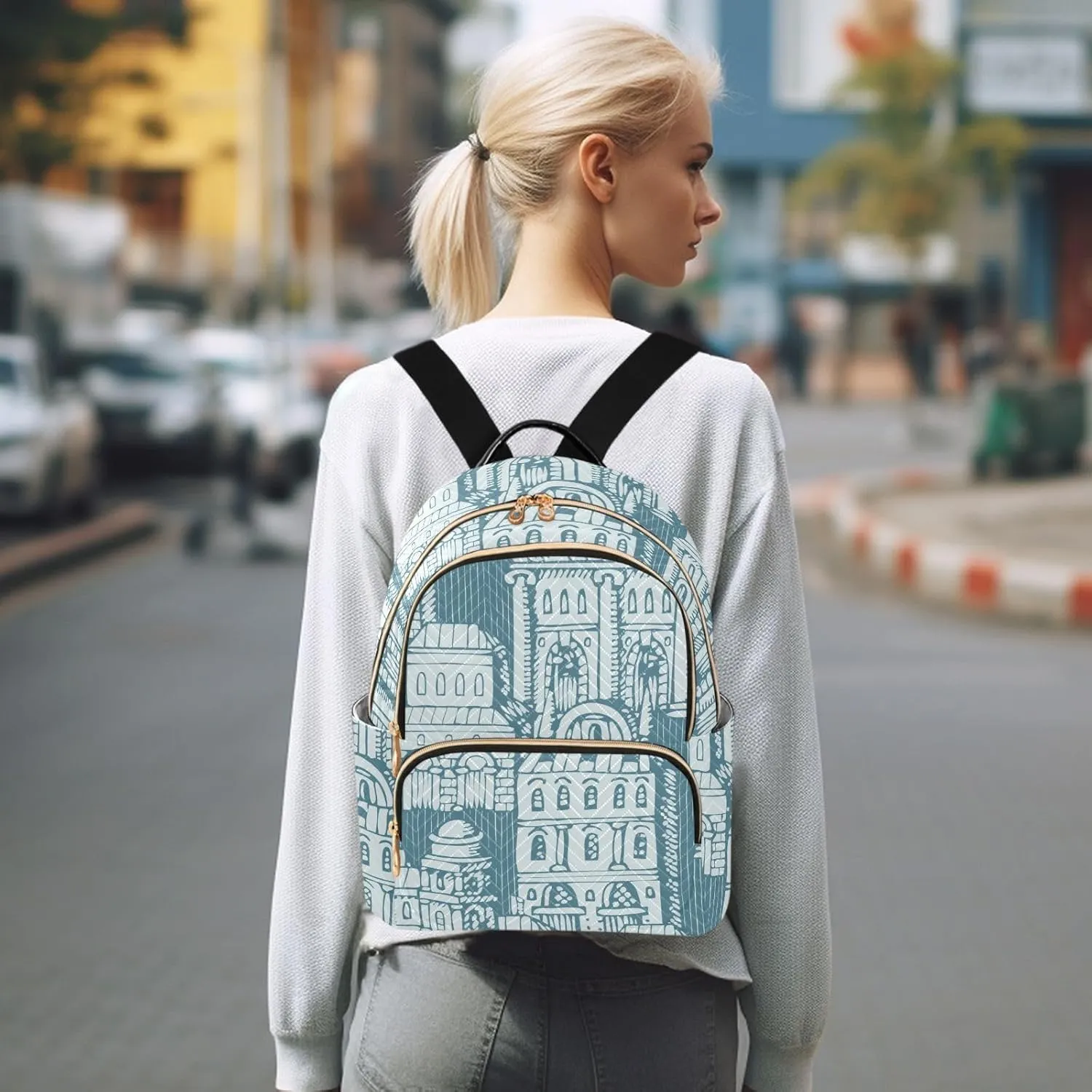 Small Backpack for Women Quilted Backpack Fashion Shoulder Bag Casual Daypack(Pattren 3)