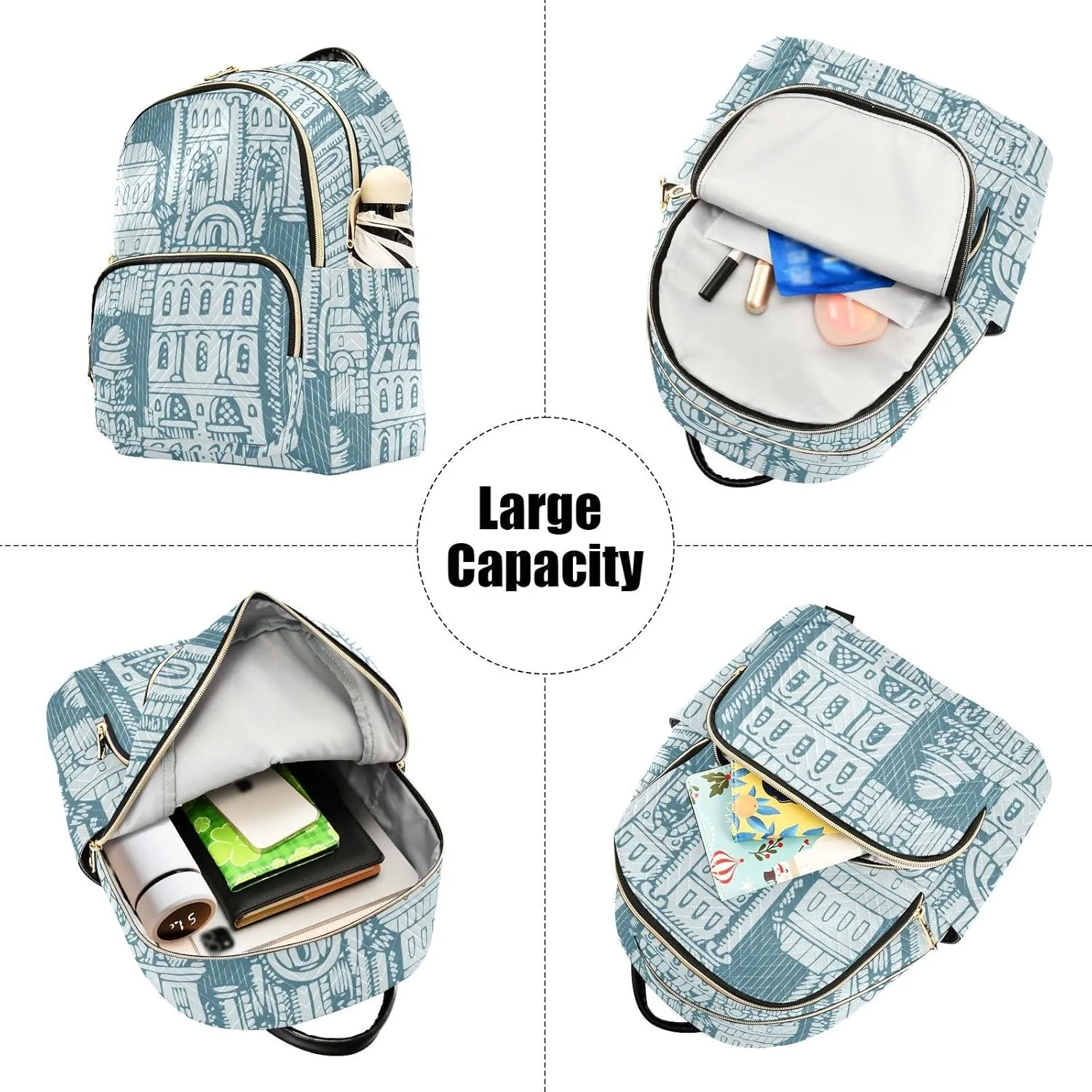 Small Backpack for Women Quilted Backpack Fashion Shoulder Bag Casual Daypack(Pattren 3)