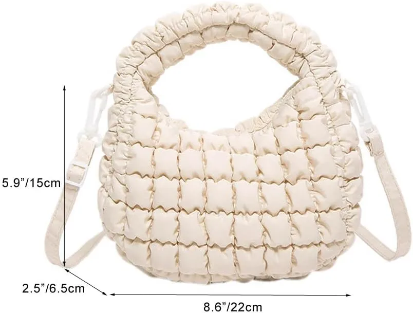 Small Quilted Bubble Bag Lightweight Puffer Handbag Soft Down Cotton Padded Shoulder Crossbody Bag