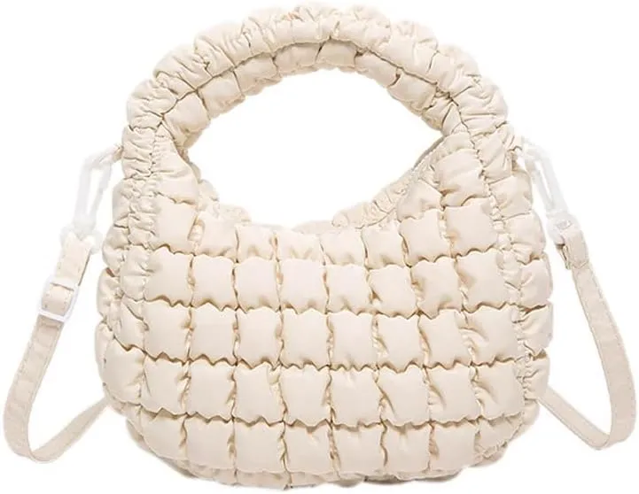 Small Quilted Bubble Bag Lightweight Puffer Handbag Soft Down Cotton Padded Shoulder Crossbody Bag