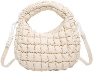 Small Quilted Bubble Bag Lightweight Puffer Handbag Soft Down Cotton Padded Shoulder Crossbody Bag