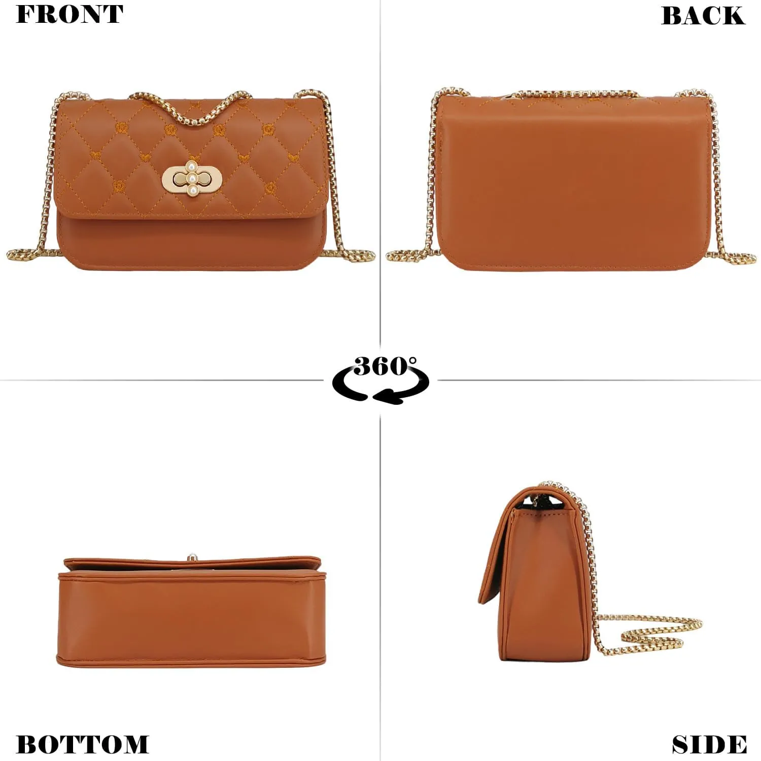 Small Shoulder Bags for Women with Chain Strap,Mini Quilted Embroidery Purses for Women