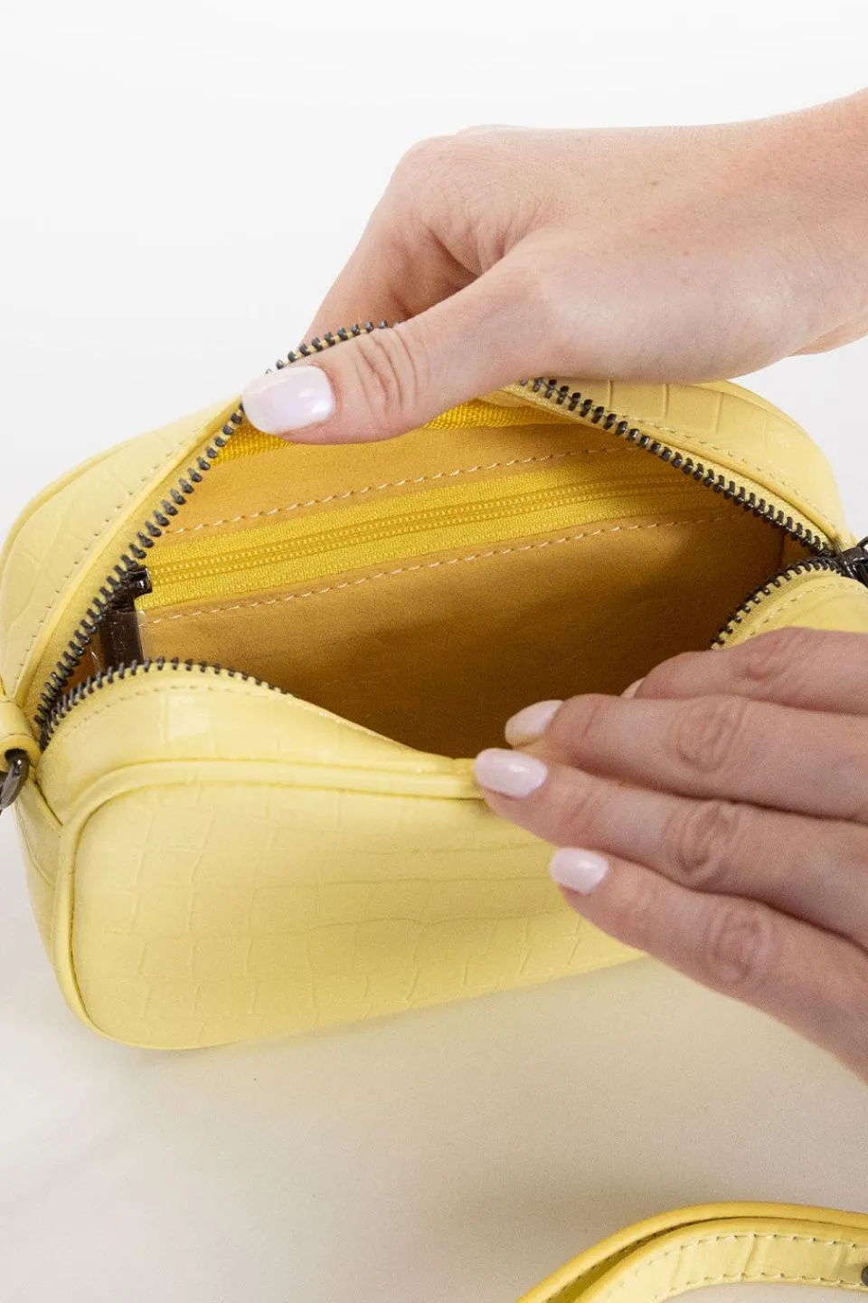 Small Times Sunflower Croc Leather Bag
