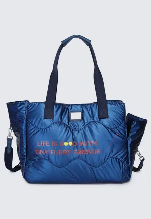 Smiley Weekend Tiny Furry Friends Pet Carrier Totebag (Navy)