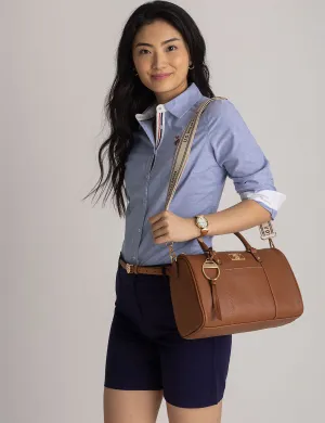 SOLID SWIFTY SATCHEL BAG WITH CROSSBODY STRAP