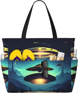 Spacecraft descend It is a large-capacity beach travel bag made of 100% polyester and has 7 pockets that can hold a lot of items.