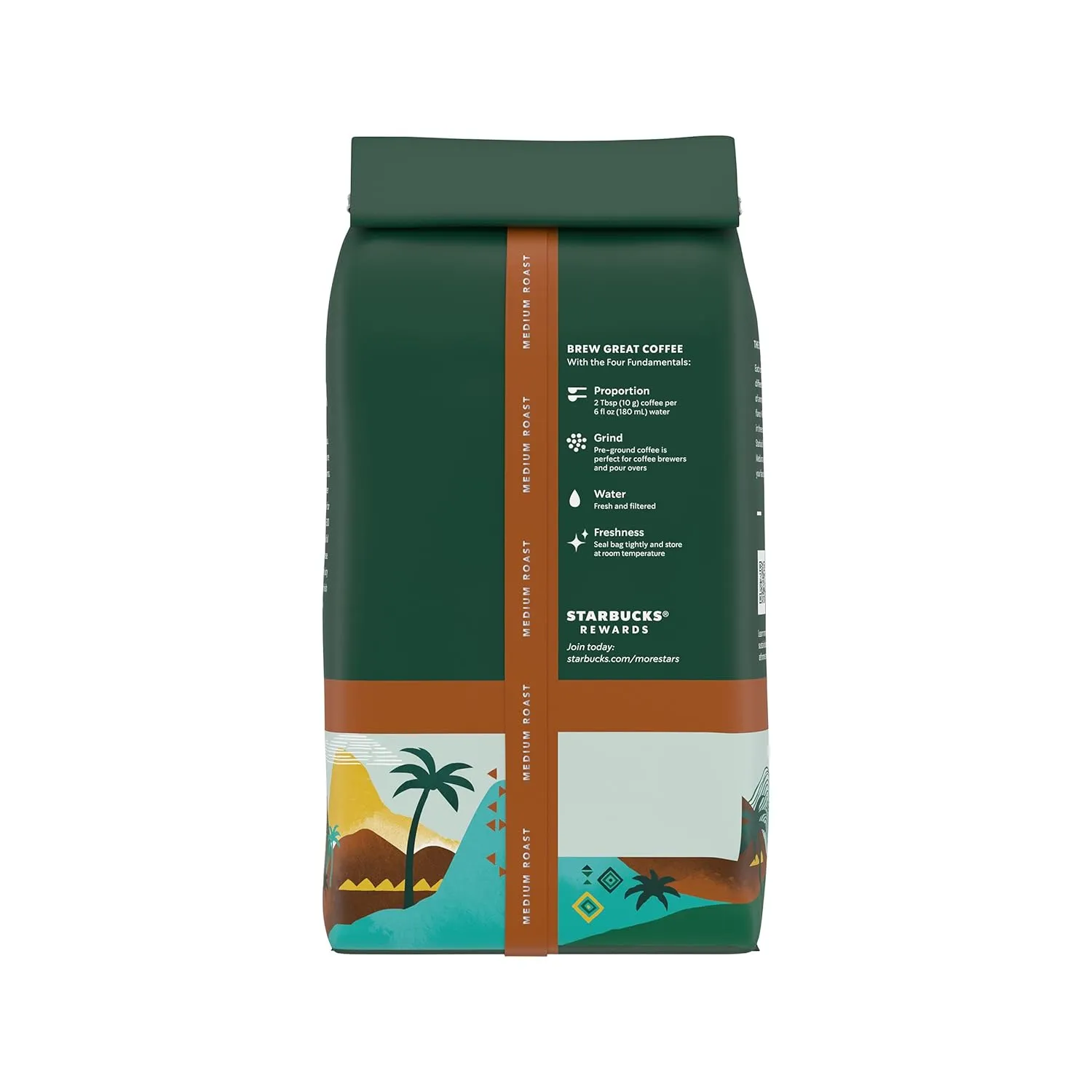 Starbucks Ground Coffee, Medium Roast Coffee, Colombia, 100% Arabica, 6 bags (12 oz each)