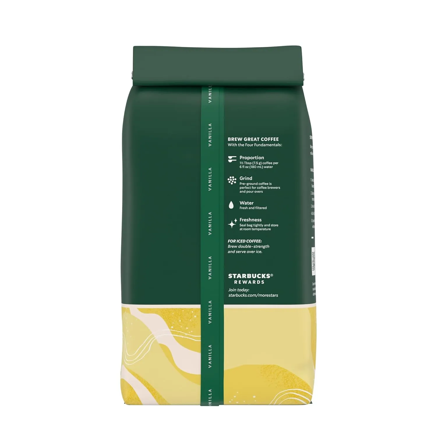 Starbucks Ground Coffee, Vanilla Flavored Coffee, Naturally Flavored, 100% Arabica, 6 bags (11 oz each)