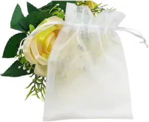 SumDirect White Sheer Organza Bags - 100Pcs 4x6 inches Organza Gift Bags with Drawstring, Perfect for Wedding, Party Favors