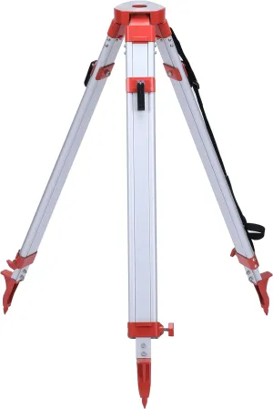 Surveying Tripod, Aluminum Survey Tripod with 5/8-Inch 11-Threaded Flat Head Quick Clamp for Auto Level