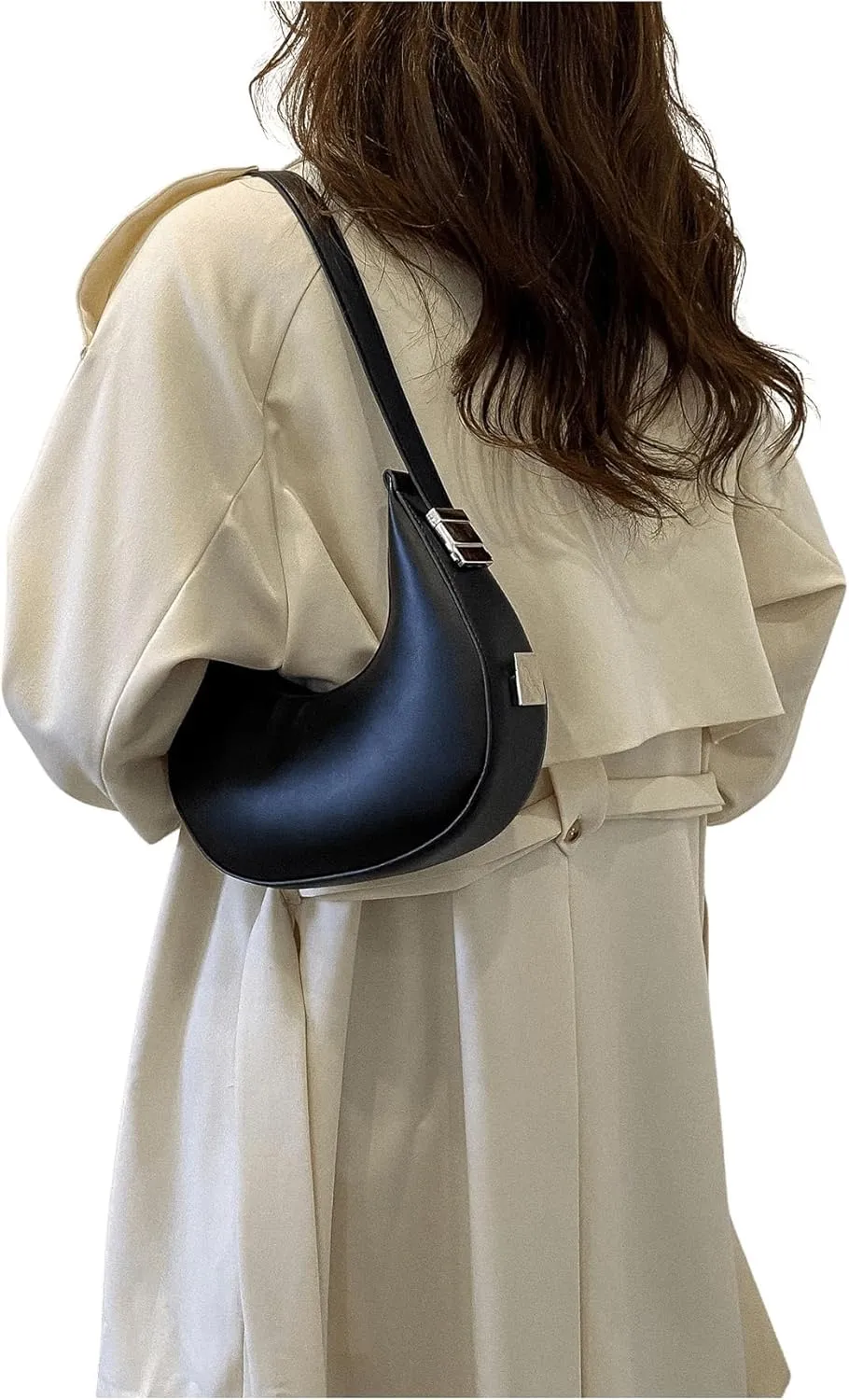 SweatyRocks Women's Snakeskin Embossed Hobo Bag Adjustable Strap Shoulder Handbag Solid Clutch Purse Round Bags