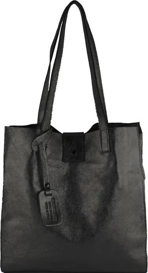 T247 - Ital. leather shopper with removable inner pocket