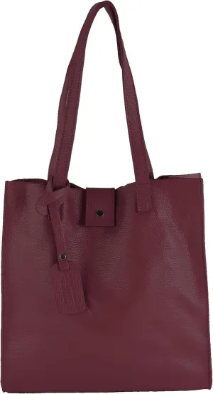 T247 - Ital. leather shopper with removable inner pocket