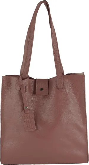 T247 - Ital. leather shopper with removable inner pocket