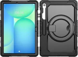 Tablet PC Bags Cases Sleeves Heavy Duty Shockproof TPU Case Compatible with Samsung Galaxy Tab S10 FE Plus 13.1 inch SM-X620/X626B 2025 Kids Case,360 Degree Rotating Handle Stand Bracket W Screen Prot